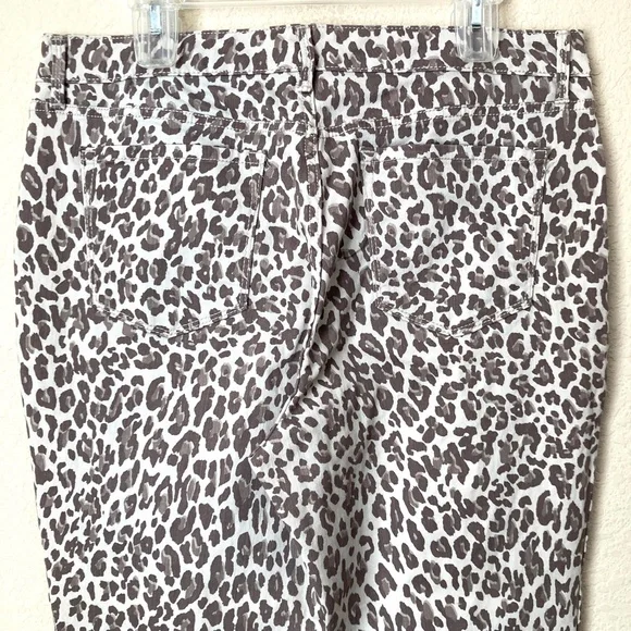 Nine West 14 Leopard Print Gramercy Skinny Ankle Jeans Pants - Picture 7 of 16